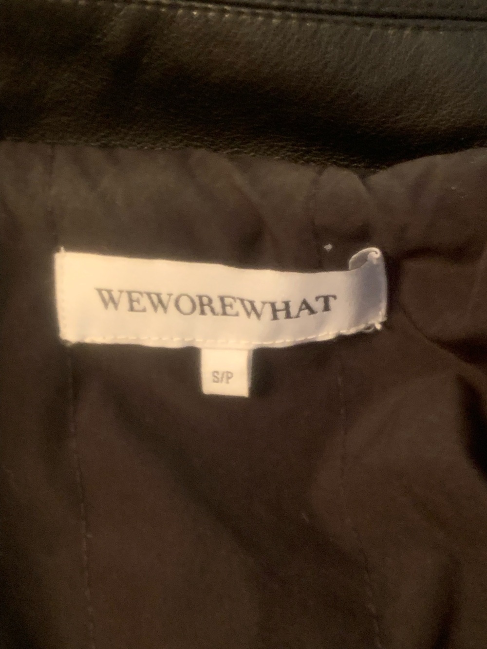 faux fur Bomber Jacket w/Black faux leather sz S heavyweight and warm weworewhat - Picture 7 of 11